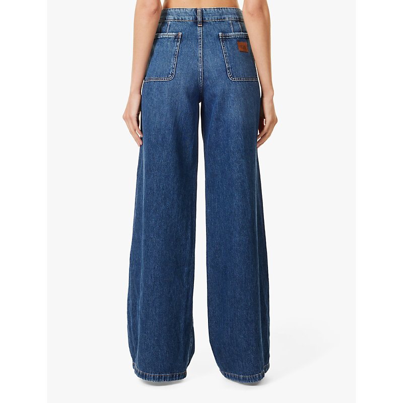 Womens Sunday Georgia Flared-leg Mid-rise Denim Jeans