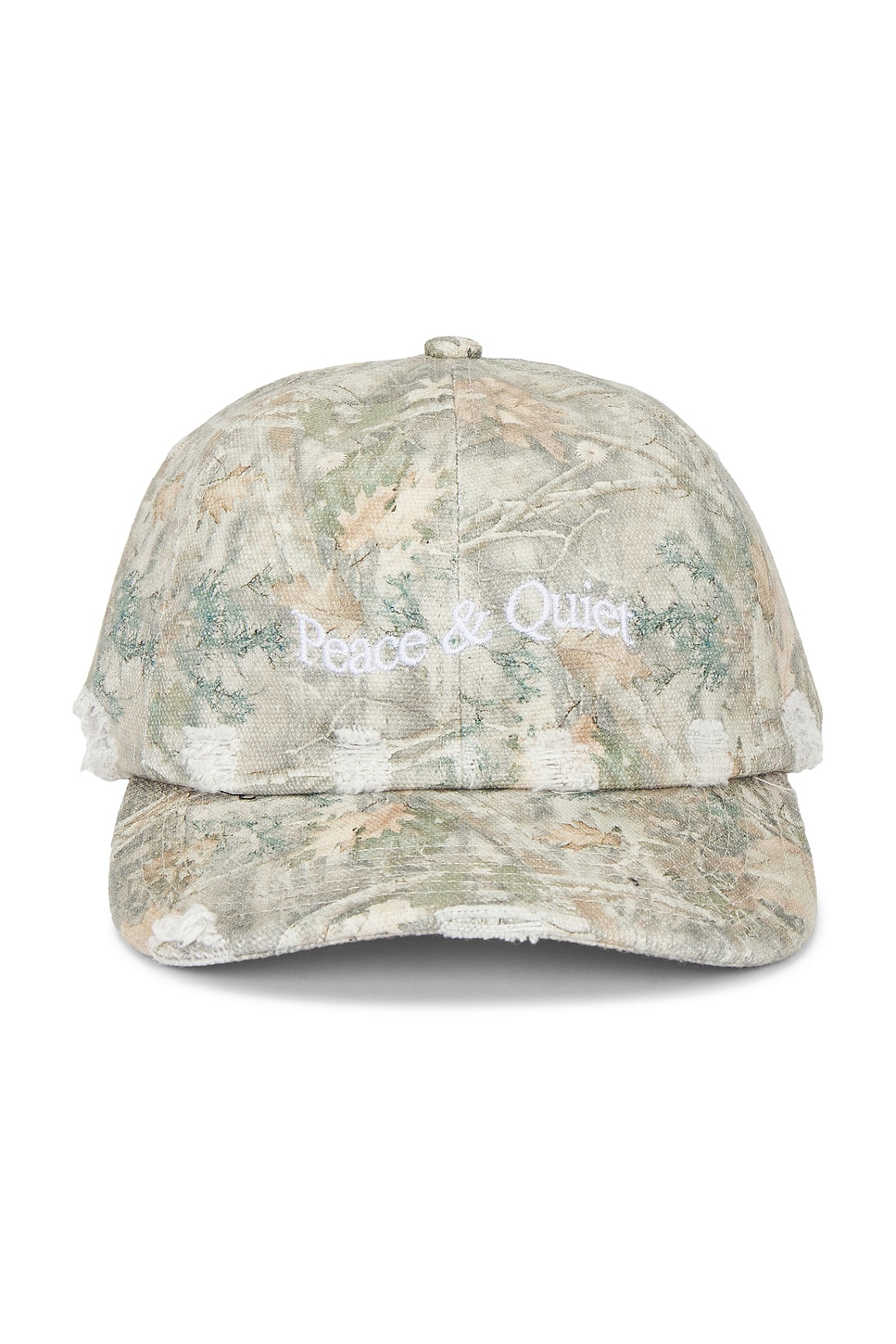 Museum of Peace and Quiet Wordmark Camo Dad Hat in Camouflage - Green. a