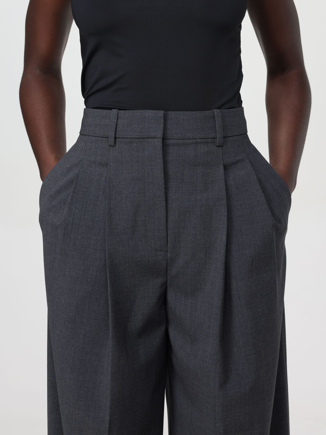Pleated wide trousers - Neutrals