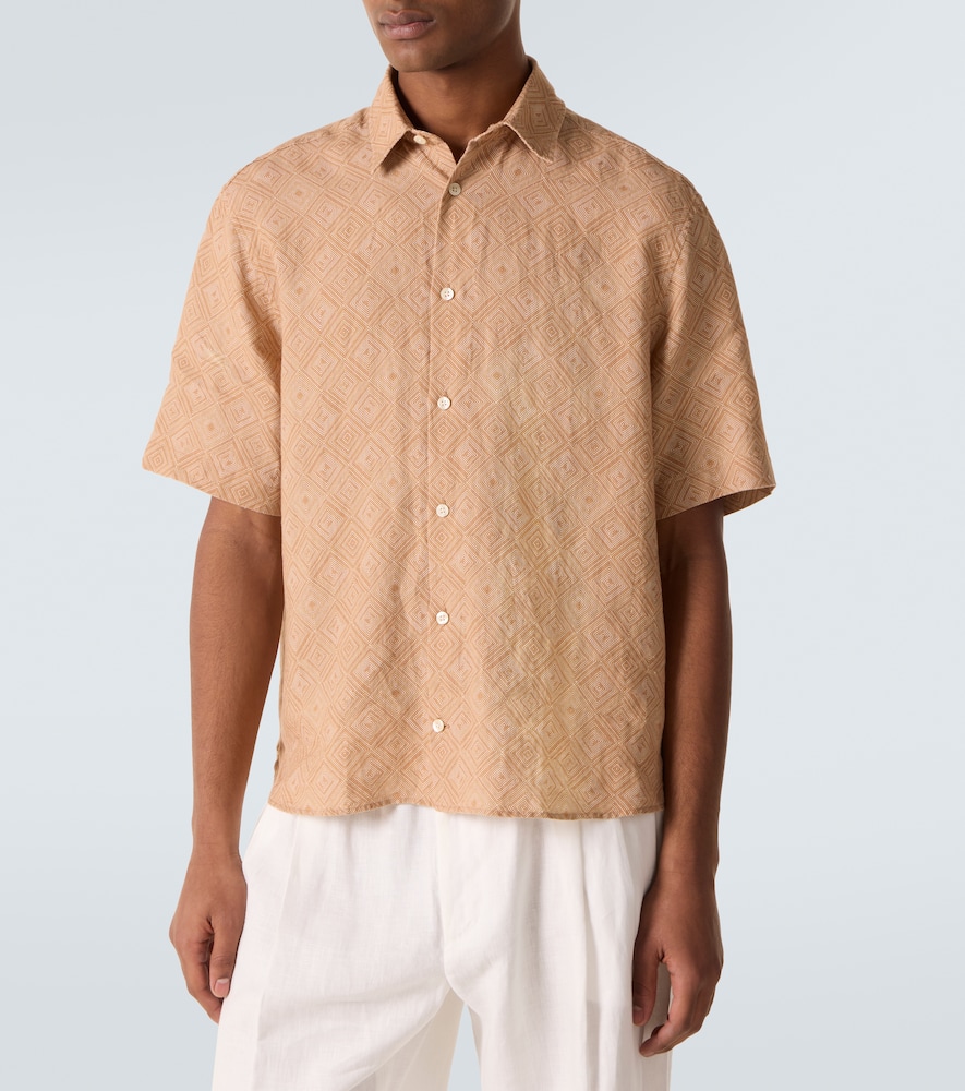 Castro printed linen bowling shirt