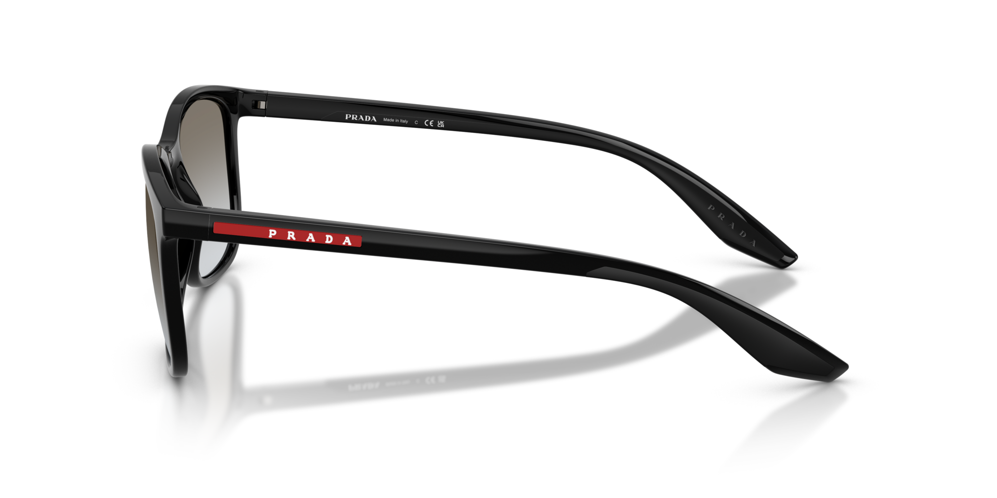 Prada Linea Rossa Man Prada Linea Rossa PS A08S 1AB0A7 Sunglasses Injected Black Grey Pillow Normal Shaded