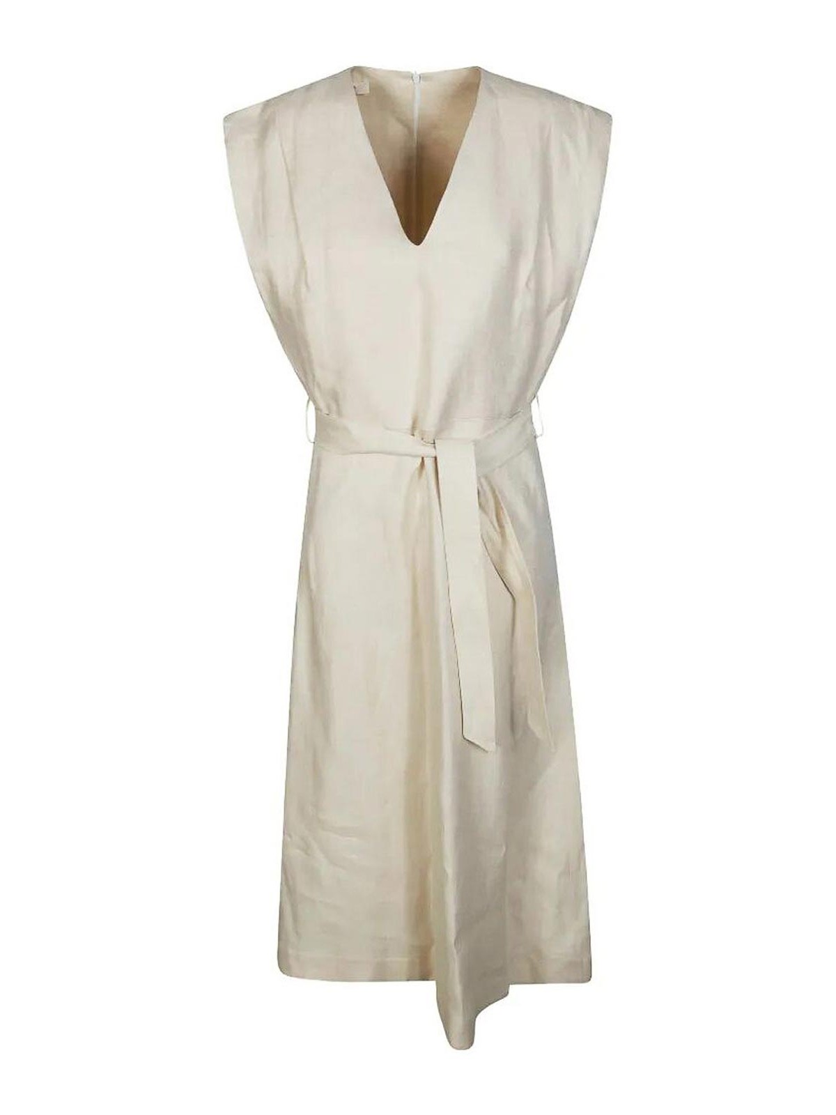 Incotex - lia dress v neck belted midi