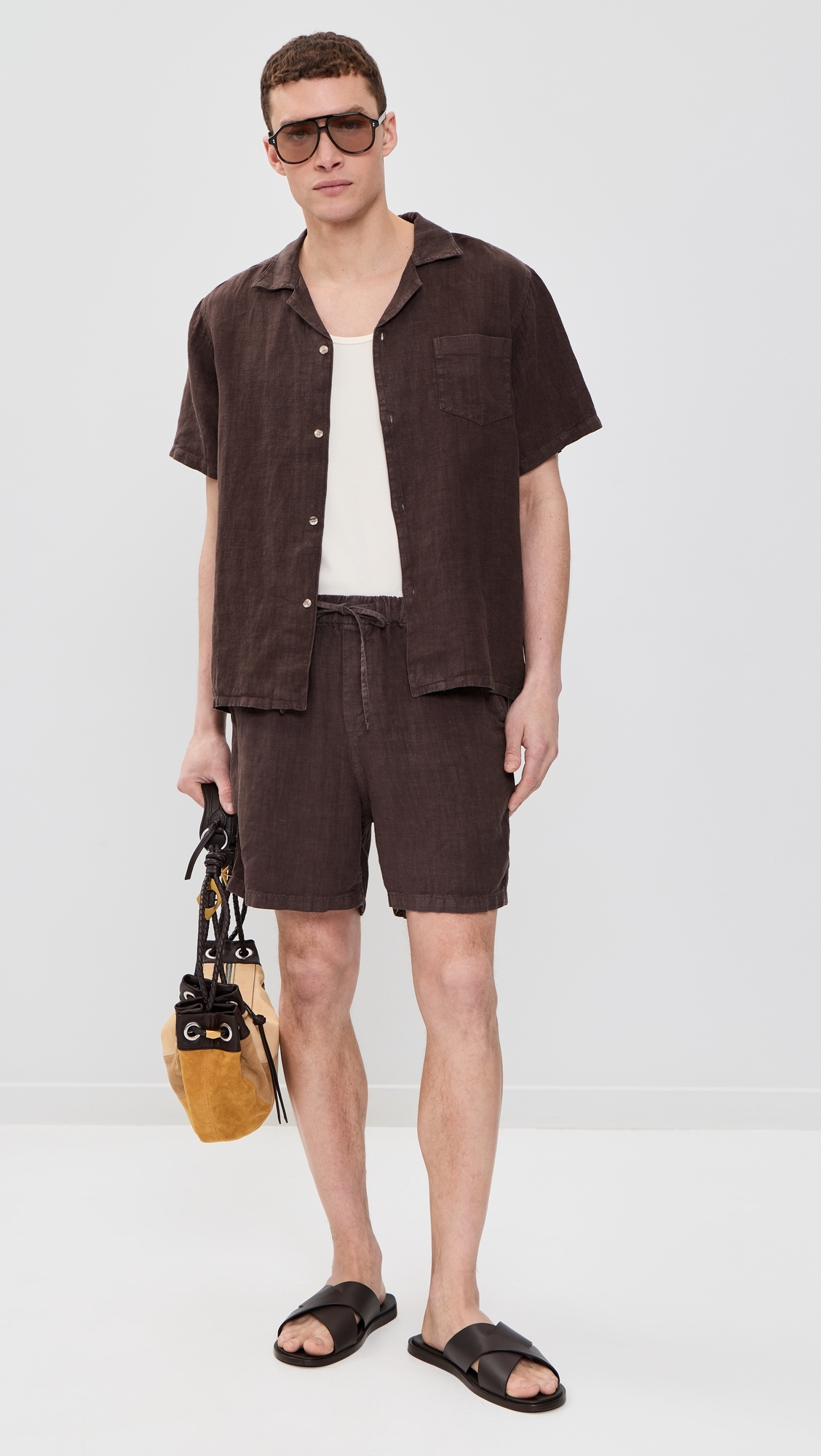 Linen Leisure Shorts Espresso
