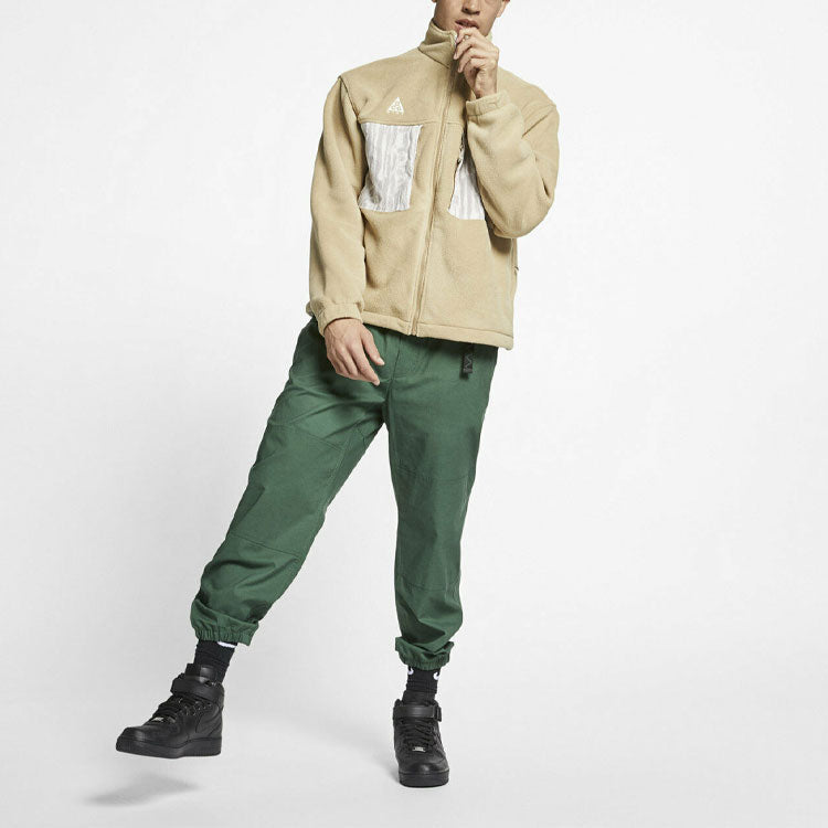 ACG Splicing polar fleece Jacket Khaki