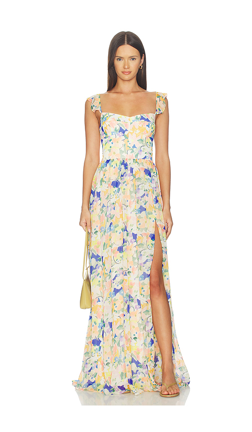 Amanda Uprichard x REVOLVE Maxi Dress in Peach. XS. Also in S, M