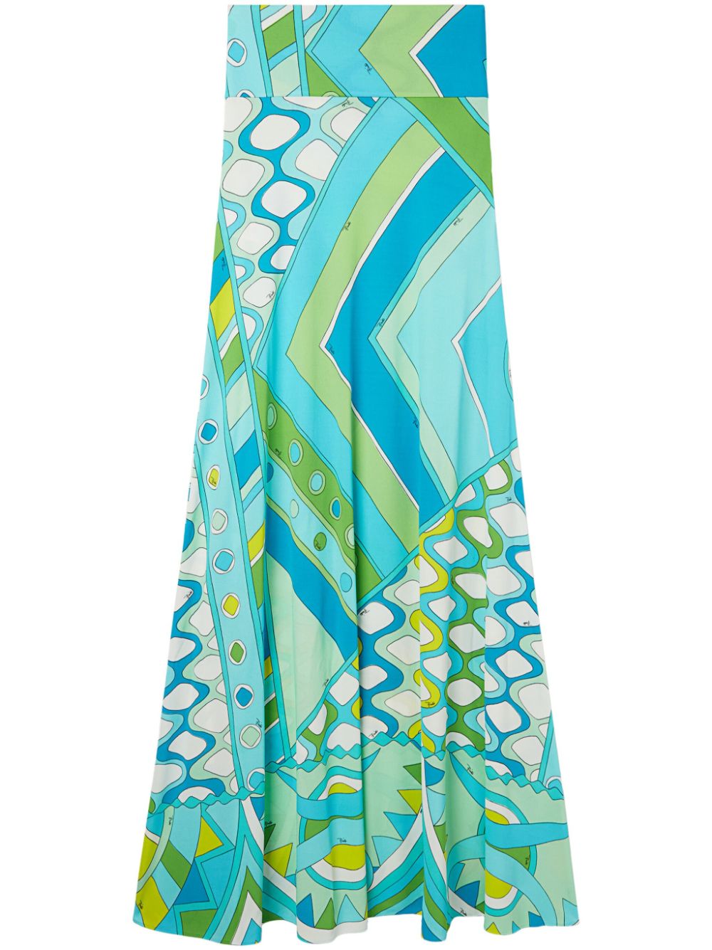 Vivara-print maxi skirt - Blue