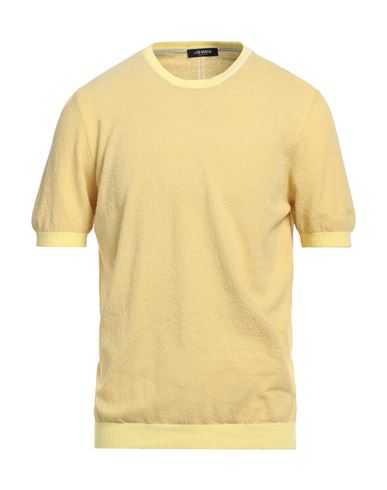 Man Sweater Yellow Size 42 Cotton, Polyamide