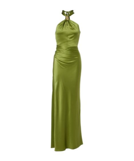 Izaren silk-blend satin gown