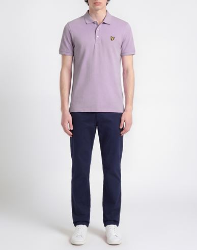 Man Polo shirt Lilac Size S Cotton, Elastane