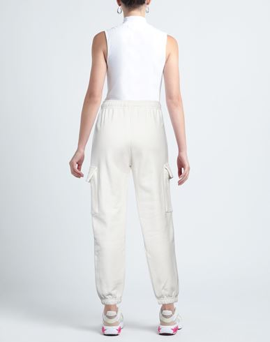 M. c.u. Marco Cassese Union Woman Pants Cream Size L Cotton, Swarovski Crystal
