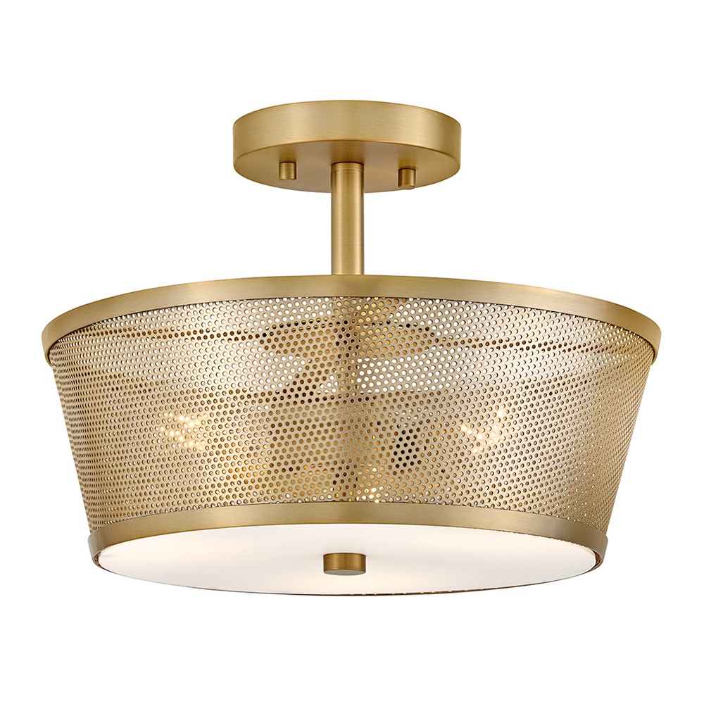 Lacquered Brass LED Semi-Flush Mount from the Cash Collection