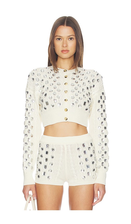 GIUSEPPE DI MORABITO Embellished Sweater in Ivory. XS. Also in