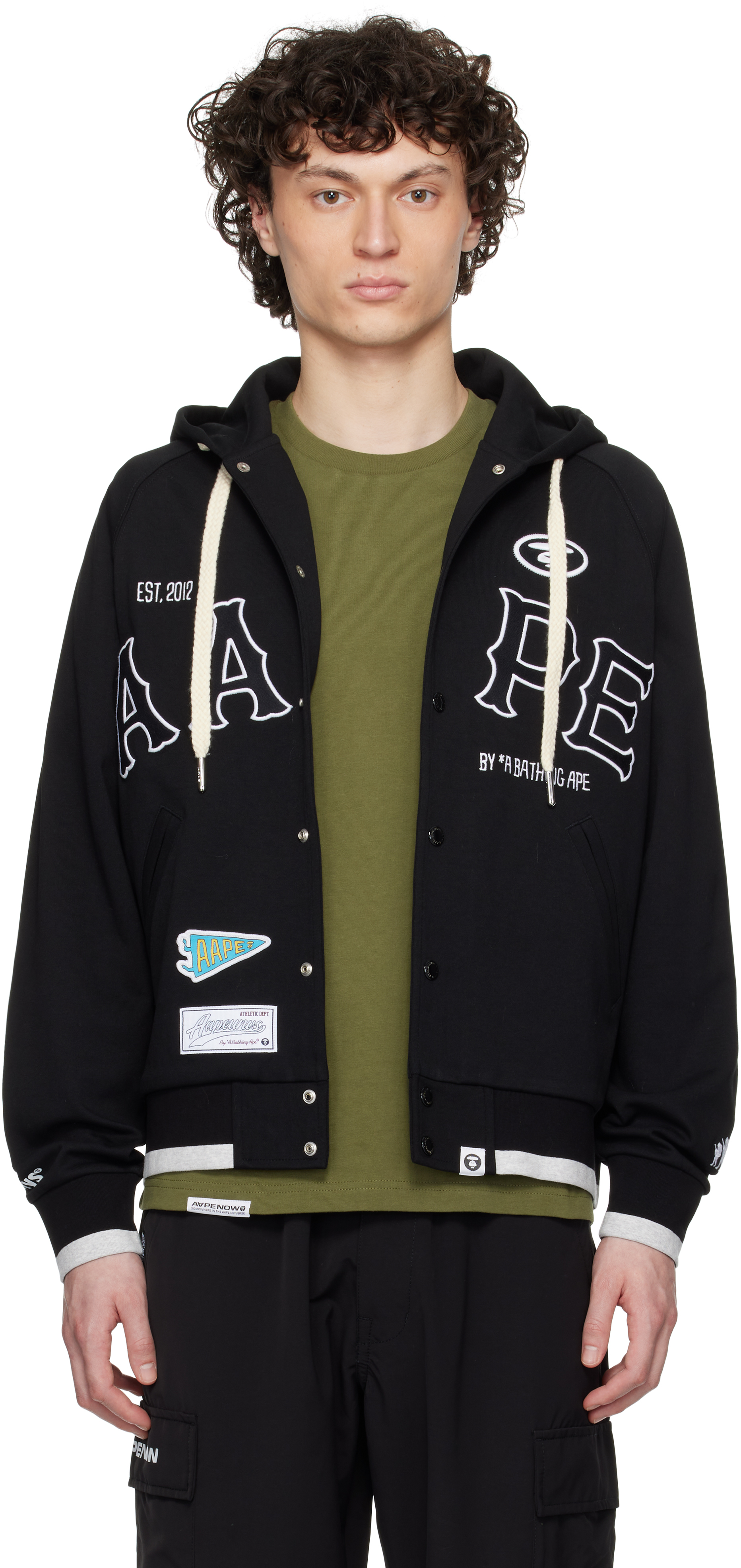 AAPE by A Bathing Ape Black Main Zip Up Jacket