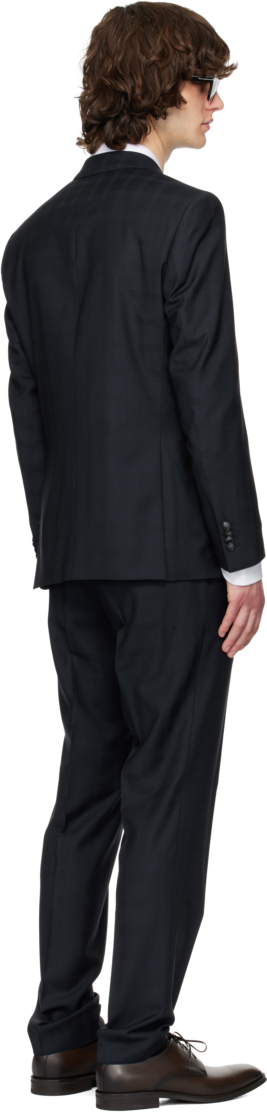 Navy Checkered Suit