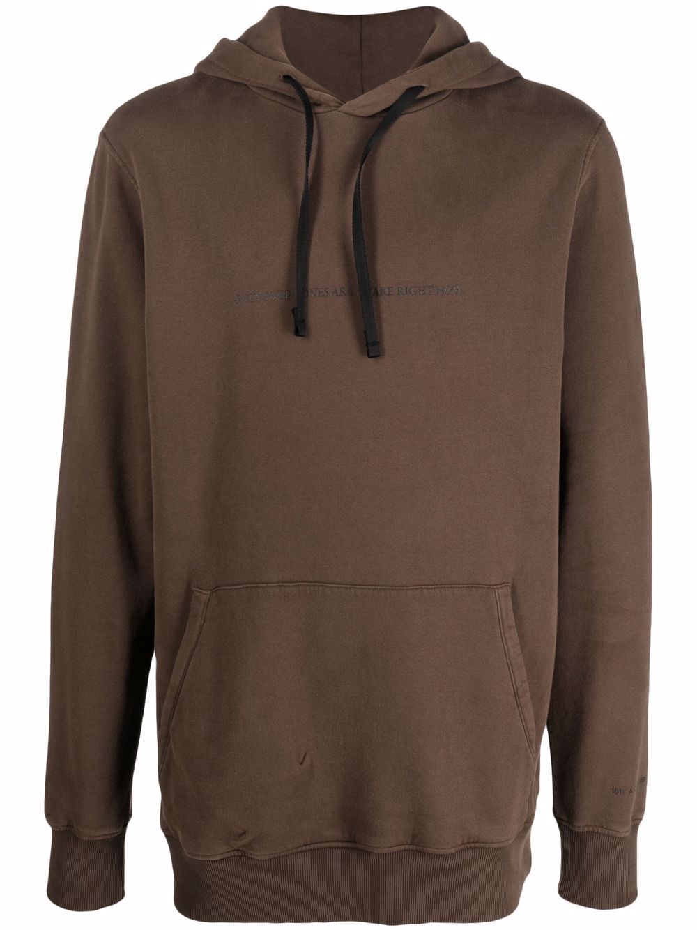 Painterly-print long-sleeved hoodie - Brown