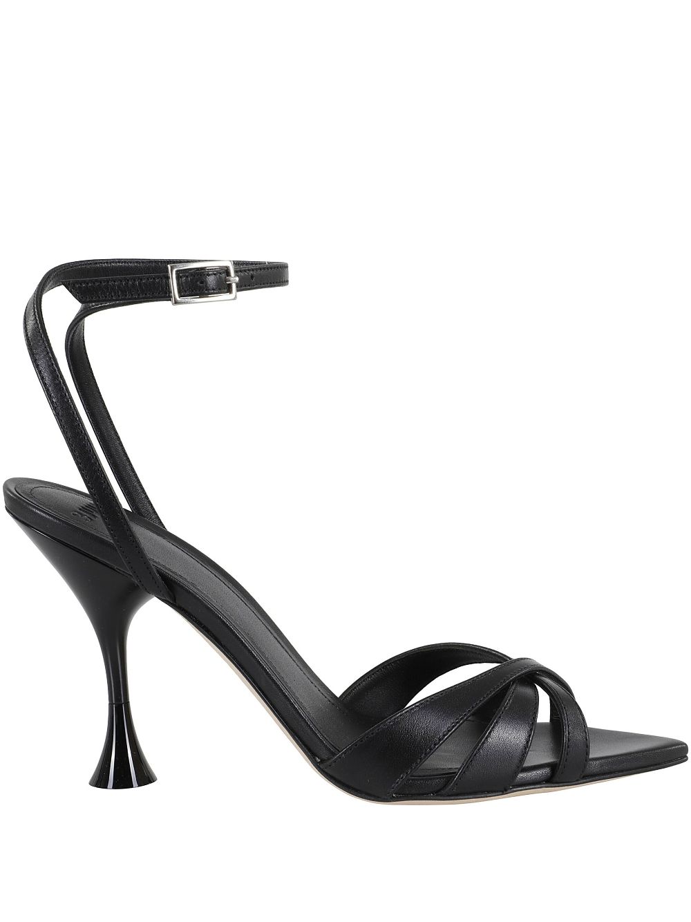 95mm leather sandals - Black