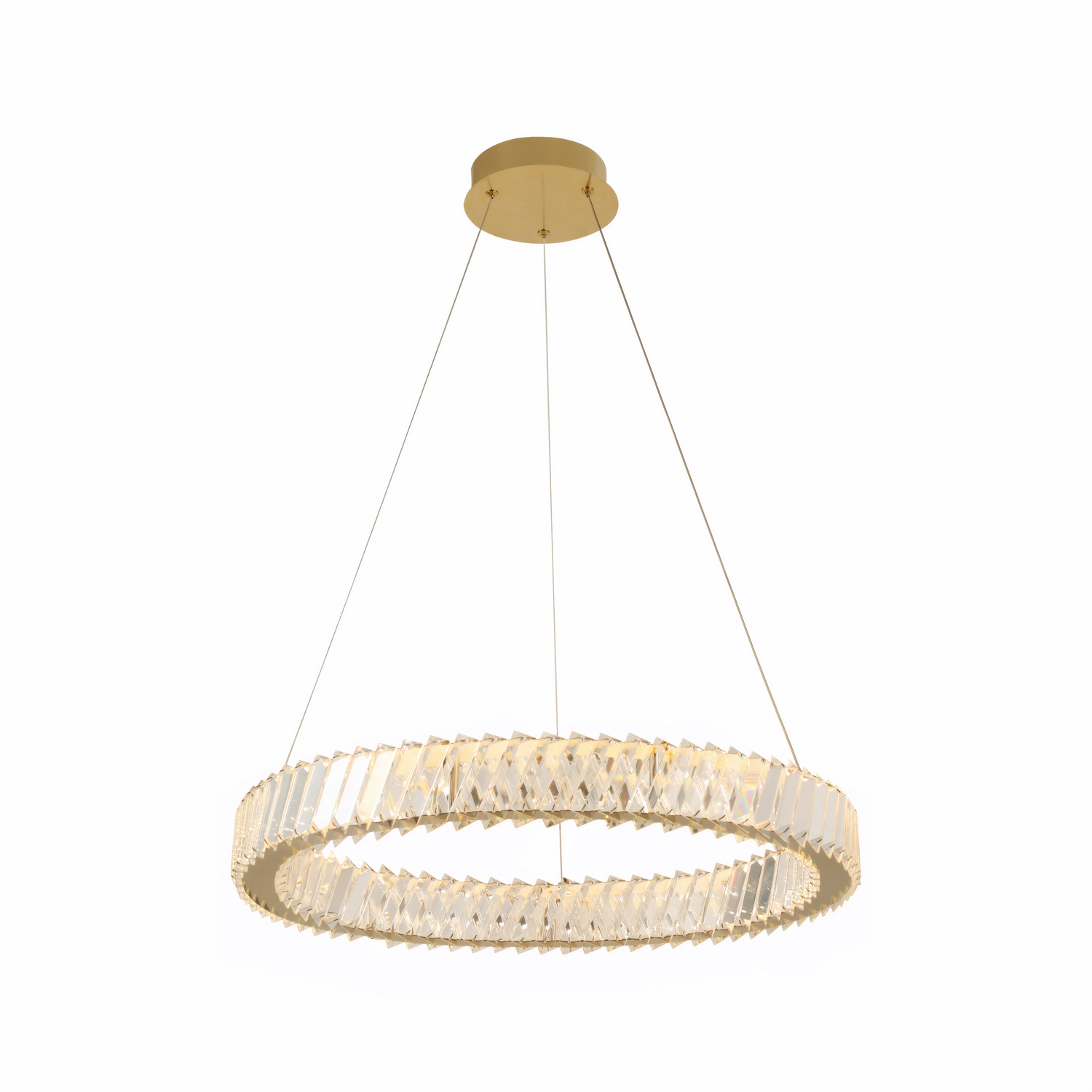 Satin Gold LED Pendant from the Golden Ratio Collection