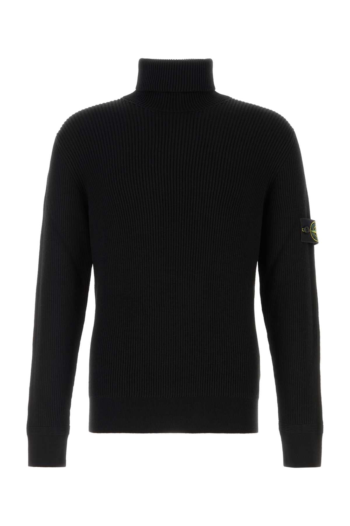 Ribbed Virgin Wool Sweater — Black