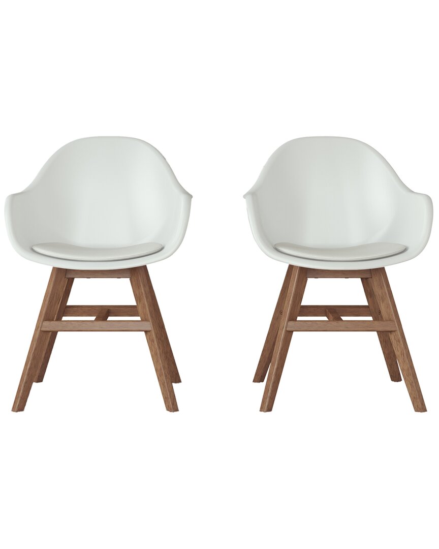 Midtown Concept 2Pc Indoor Dining White Chairs W/ Cushions