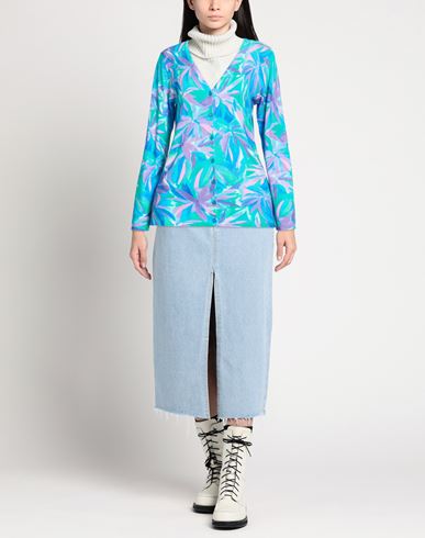 Woman Cardigan Azure Size 12 Viscose, Polyamide
