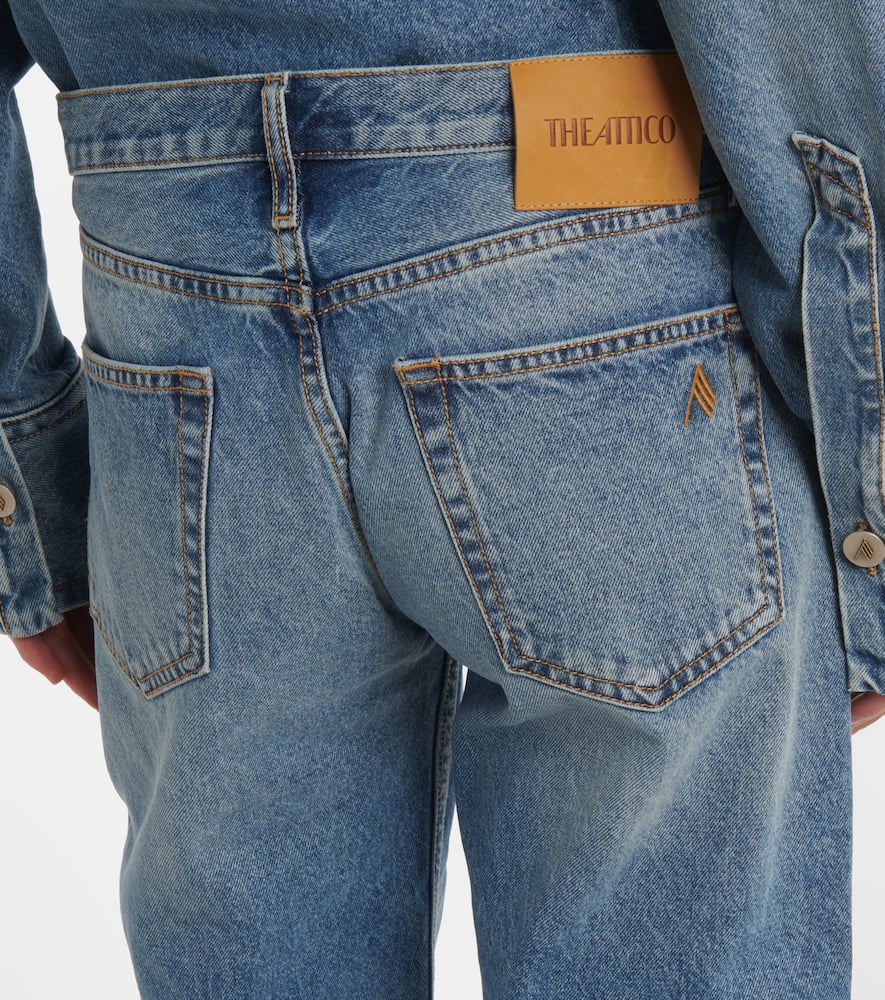 Mid-rise straight jeans