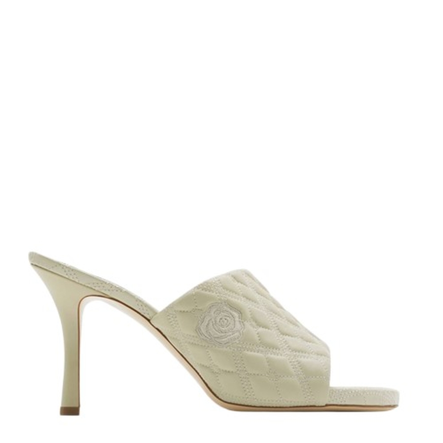 Leather Quilted Heeled Mules