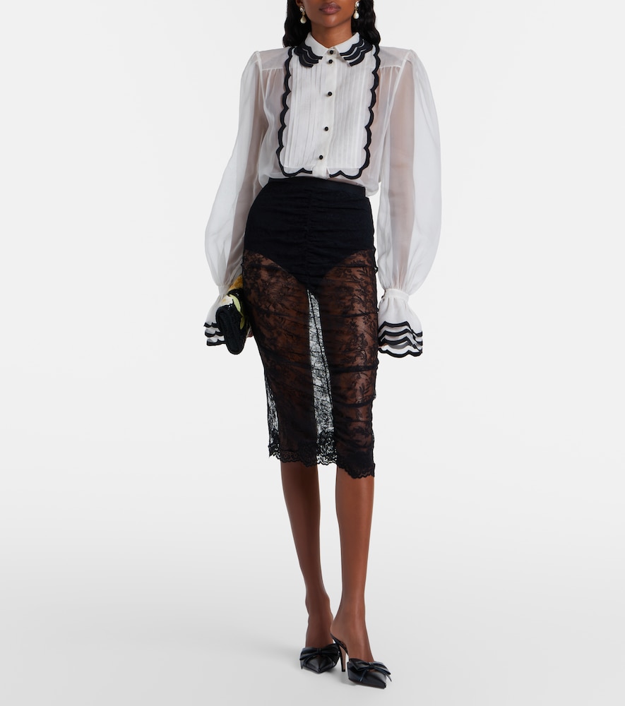 Sheer silk organza blouse