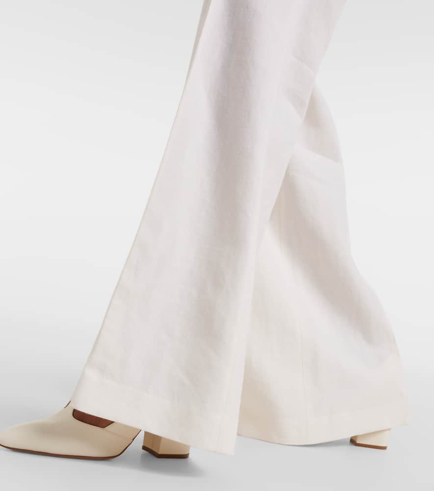 Rhein high-rise linen and wool-blend flared pants
