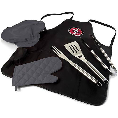 Officially Licensed NFL Picnic Time Apron Tote Pro Grill Set 49ers