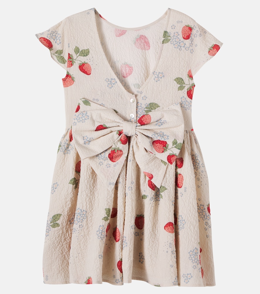 Konges Sløjd Ava bow-detail printed cotton dress