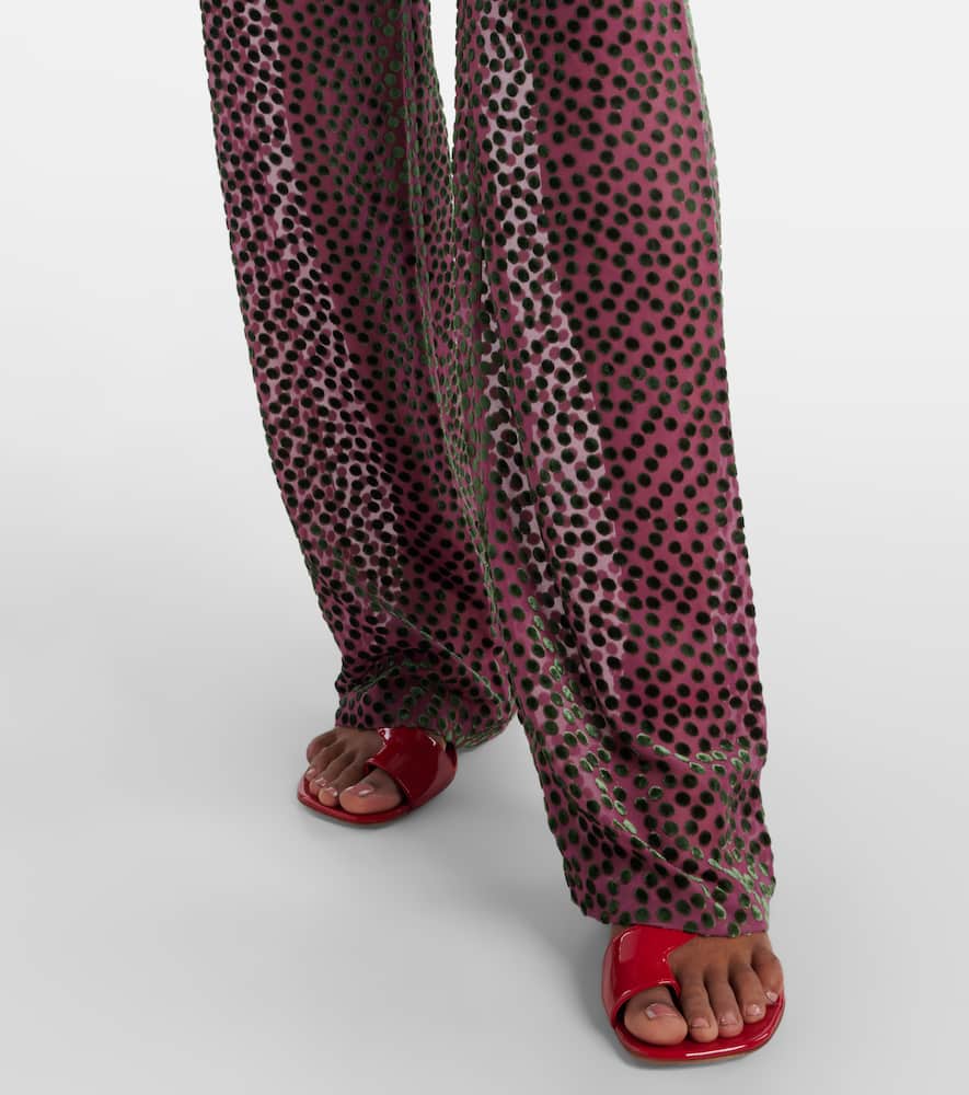 Polka-dot straight pants