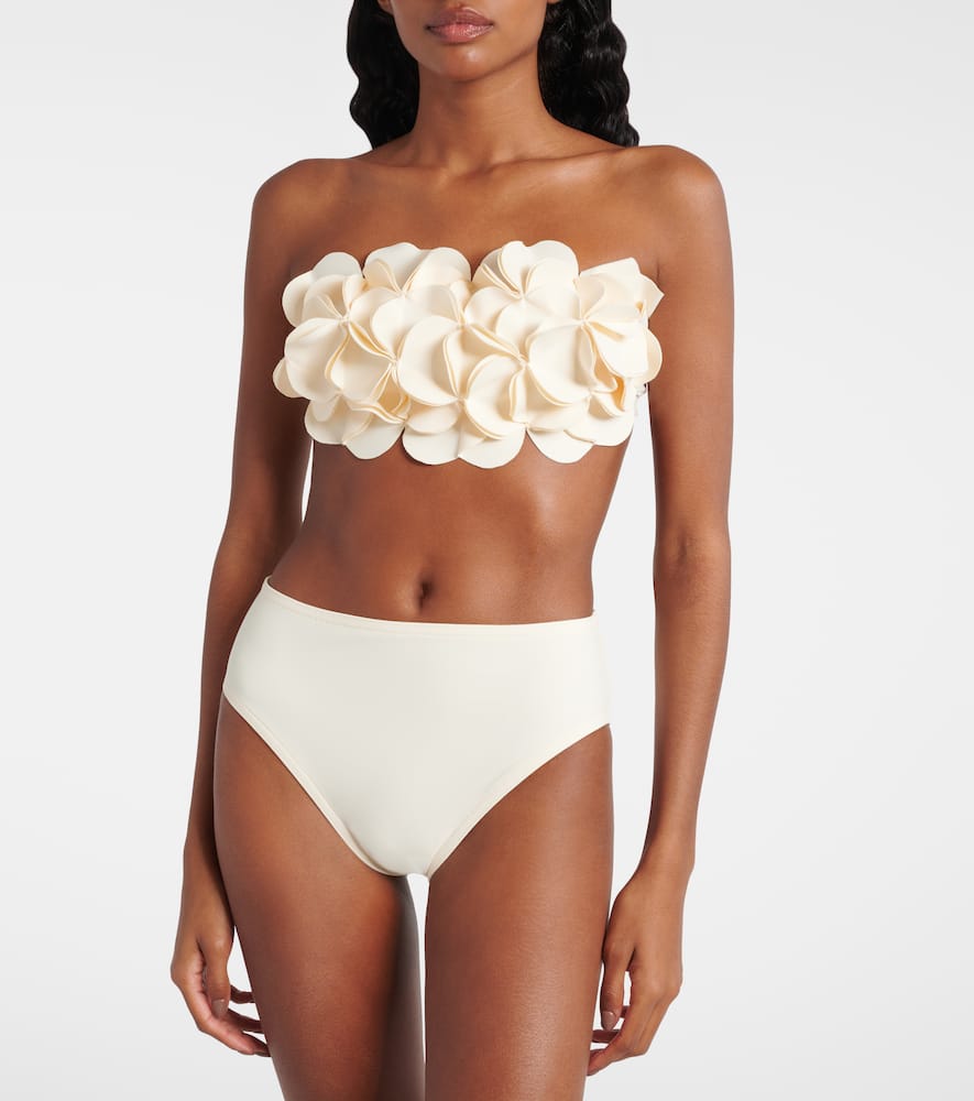 Floral bandeau bikini top