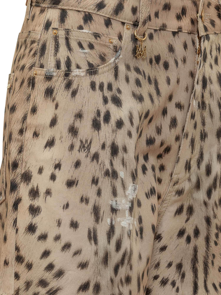 Amiri - deer print carpenter wide leg jean