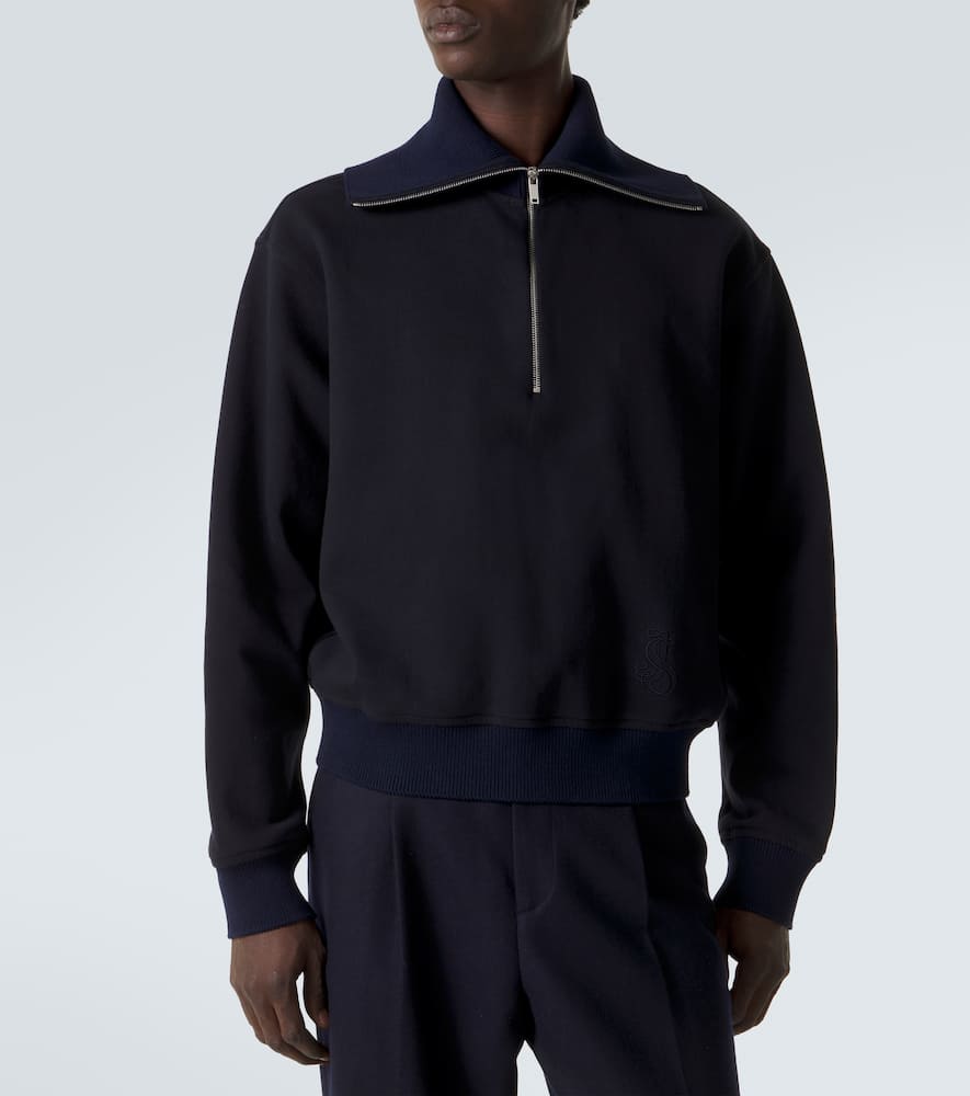 Cotton half-zip sweatshirt