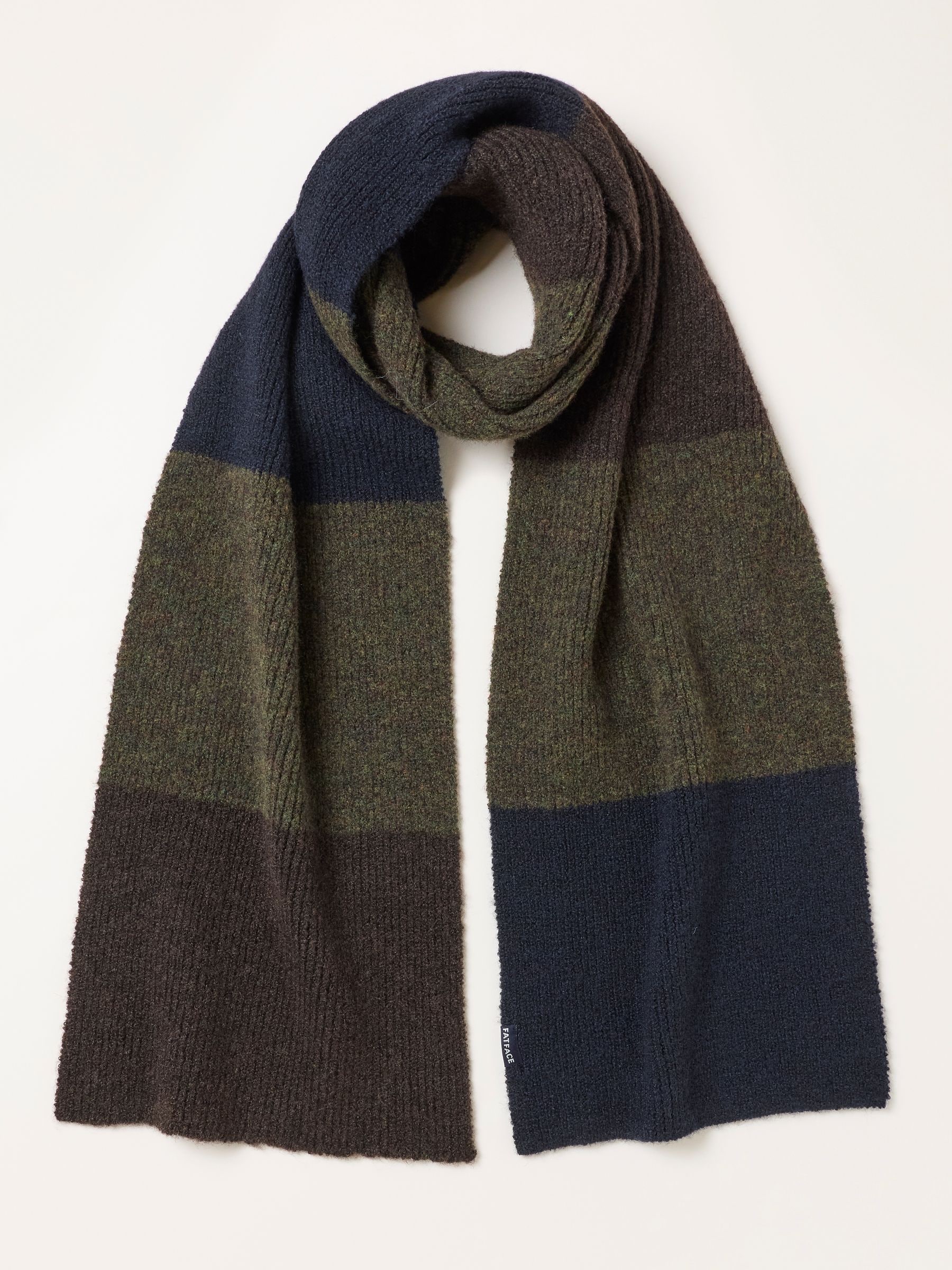 FatFace Navy Leo Colour Block Scarf