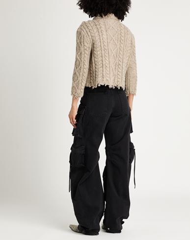 Woman Cardigan Khaki Size M Alpaca wool, Cotton, Wool