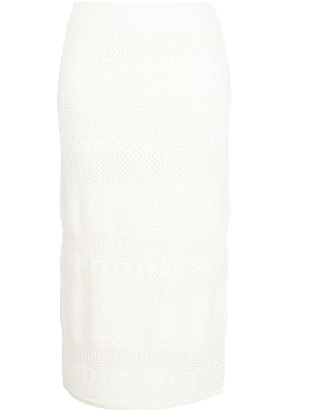 Crochet-knit pencil skirt - Neutrals