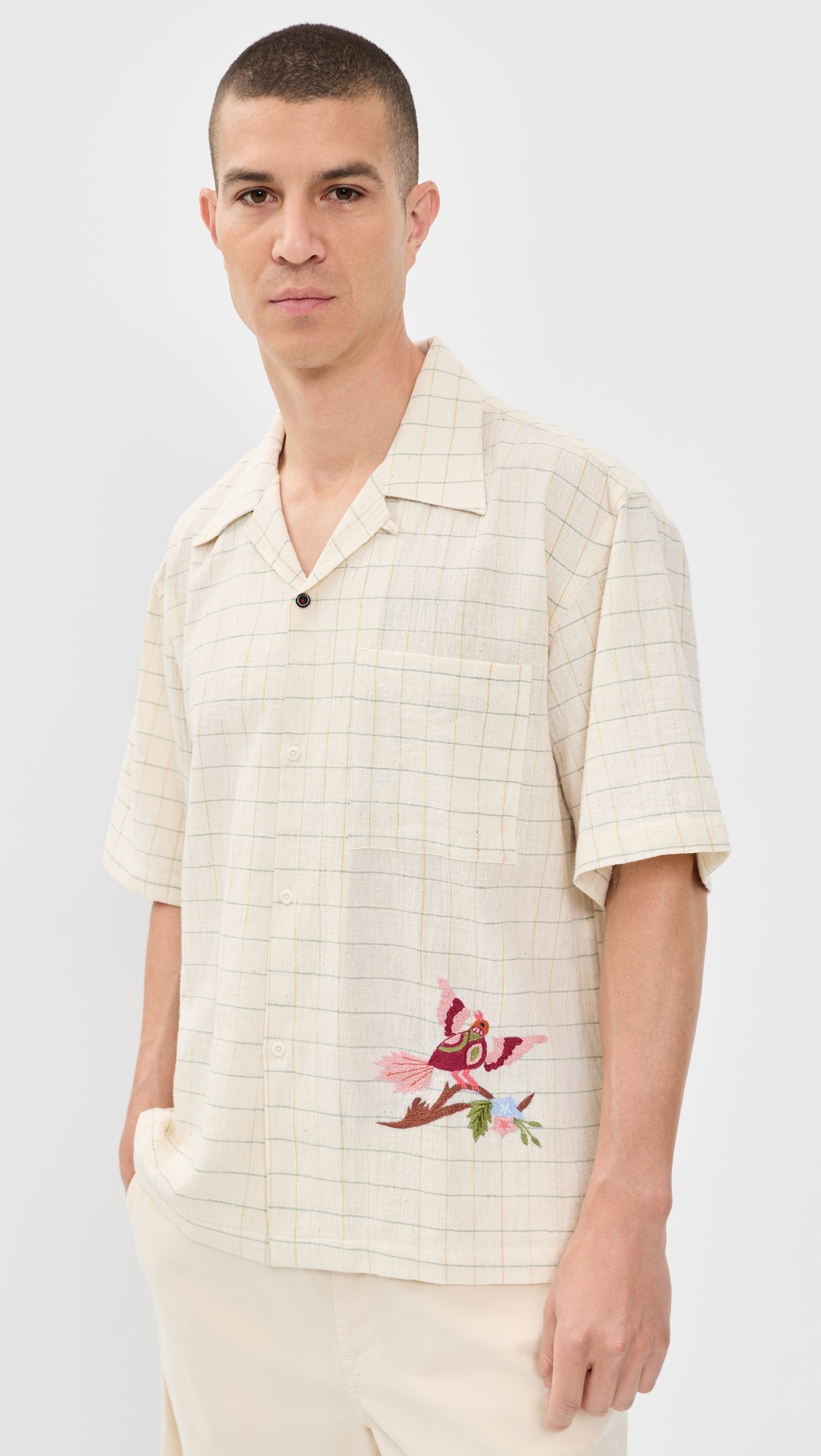 Rohit Hand Embroidered Shirt Natural