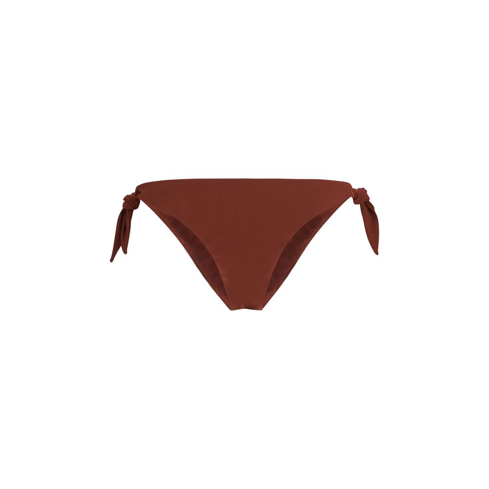Side-Tie Bikini Bottom Swim Briefs — Brown