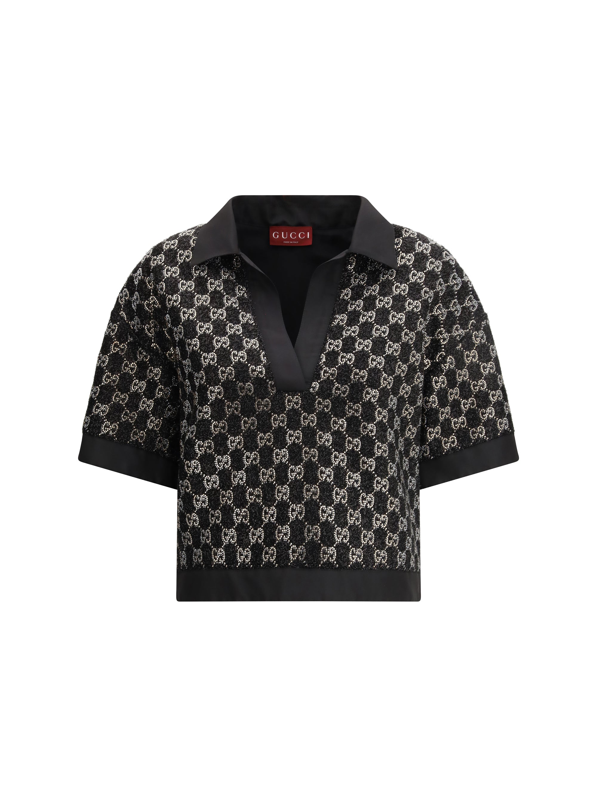 GG Lamé Tweed Blouse — Black