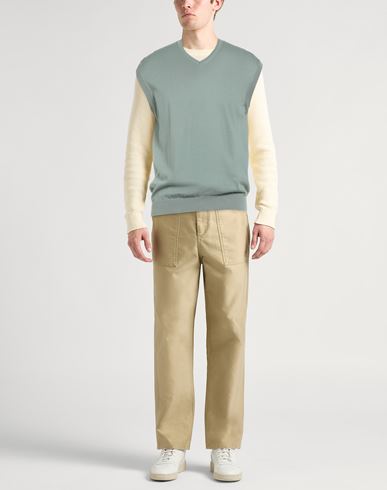 Man Sweater Sage green Size L Cotton