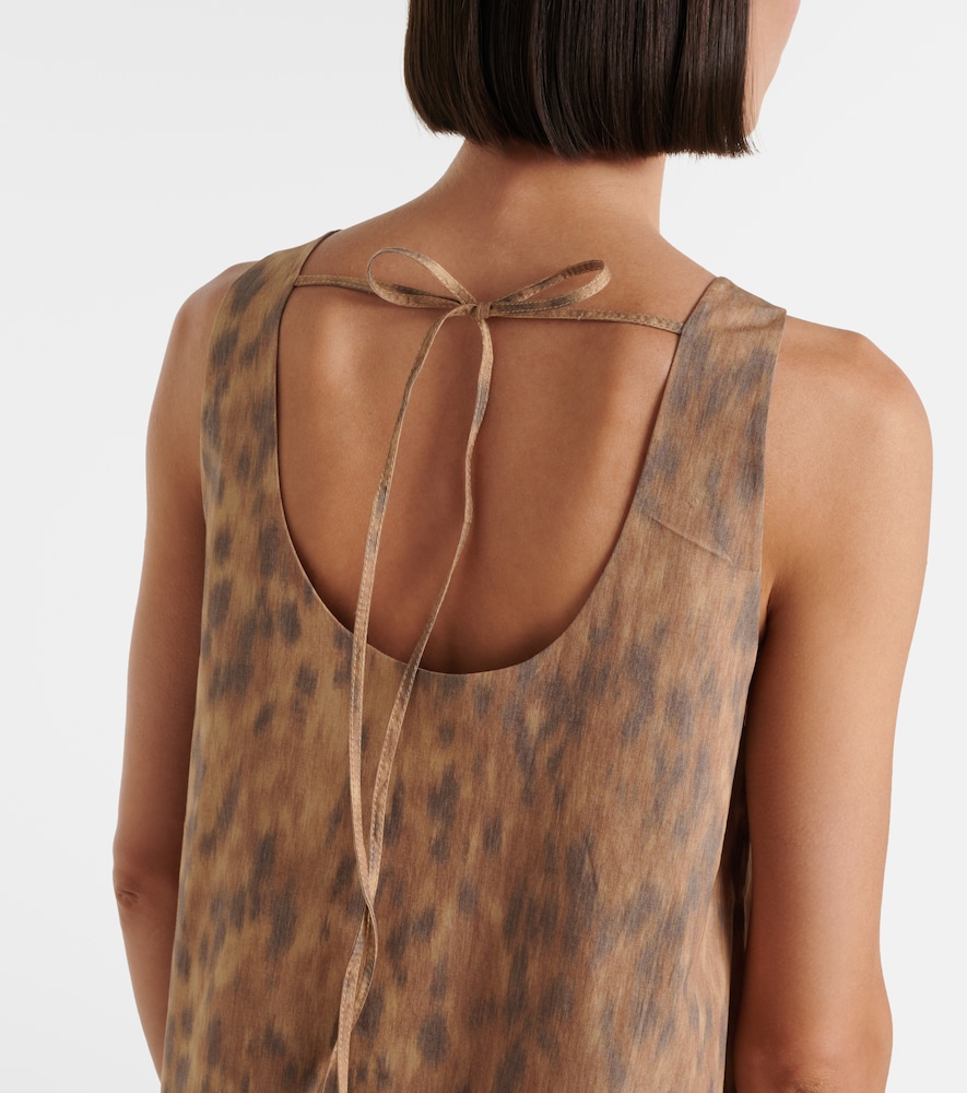 Ruffled printed cotton minidress