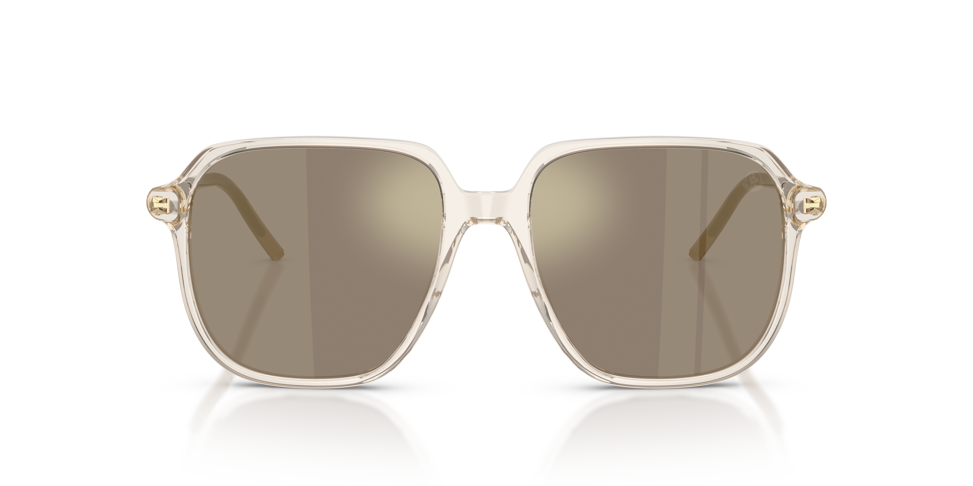Moncler Uniseks Moncler ME6010 CYLIN 30035A Zonnebrillen Acetaat Transparant Bruin Piloot Normaal Gespiegeld