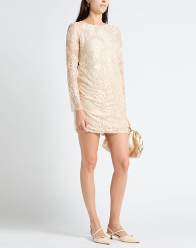 Woman Mini dress Beige Size M Polyester