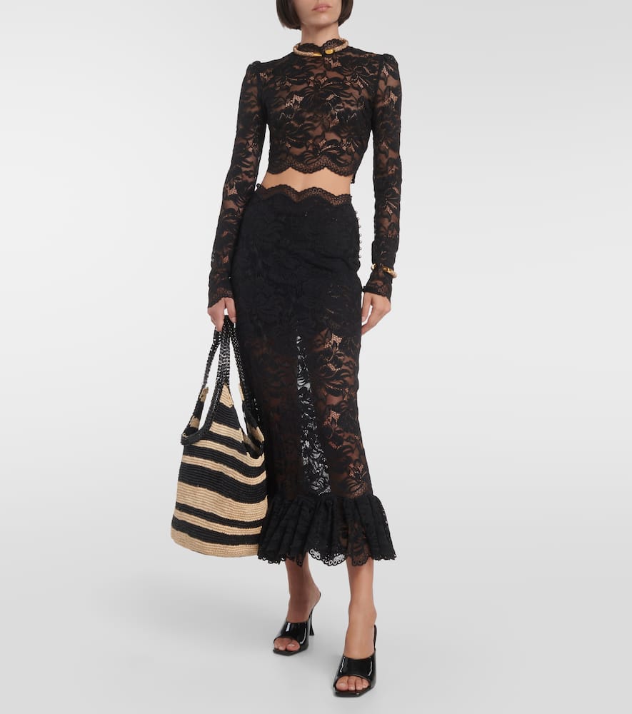 Lace midi skirt