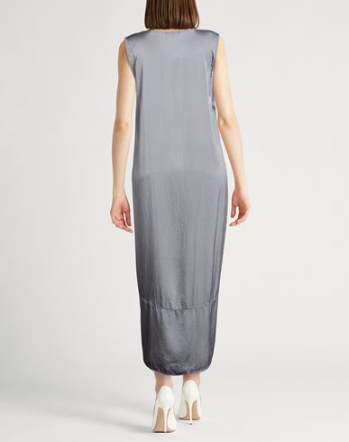 Woman Maxi dress Grey Size S Silk, Elastane