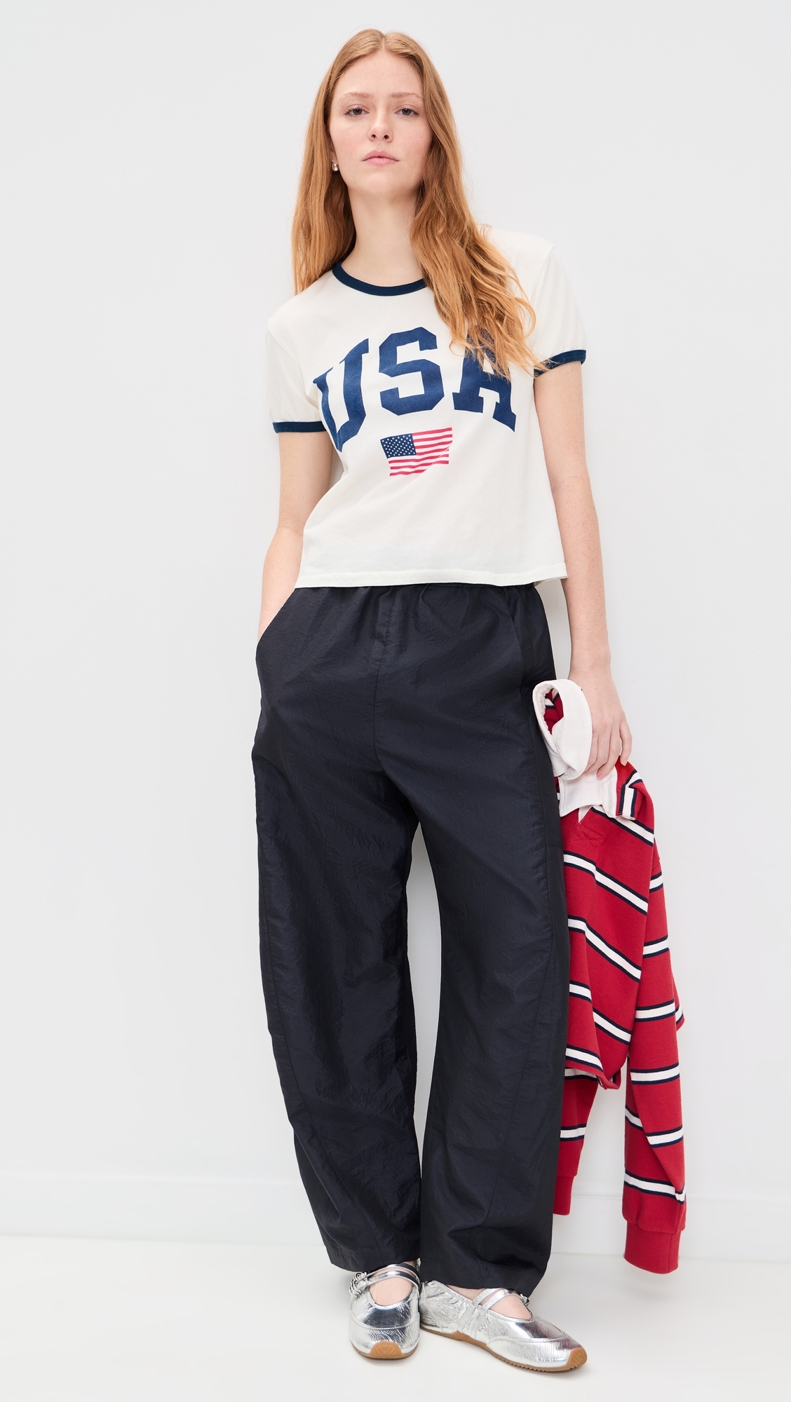 USA Flag Cotton Tee Awh/Nav