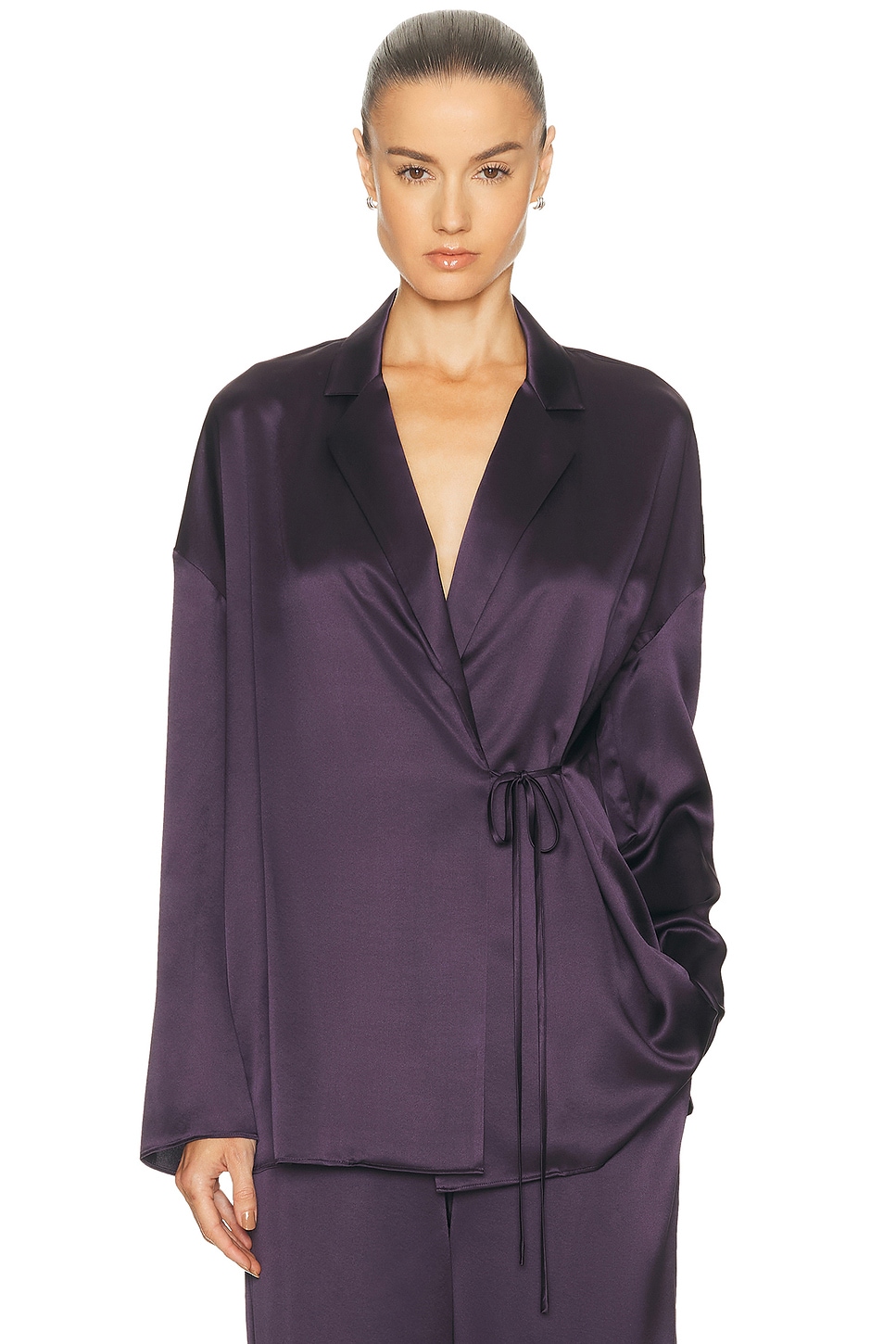 SRG Finley Silk Top in Dark Plum. L also in XS