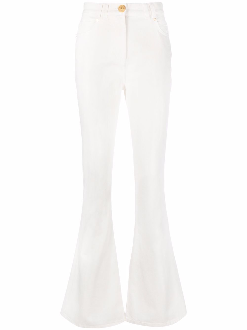 High-waisted denim jeans - White