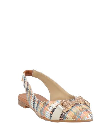 Nila & Nila Woman Ballet flats Beige Size 11 Leather, Natural raffia